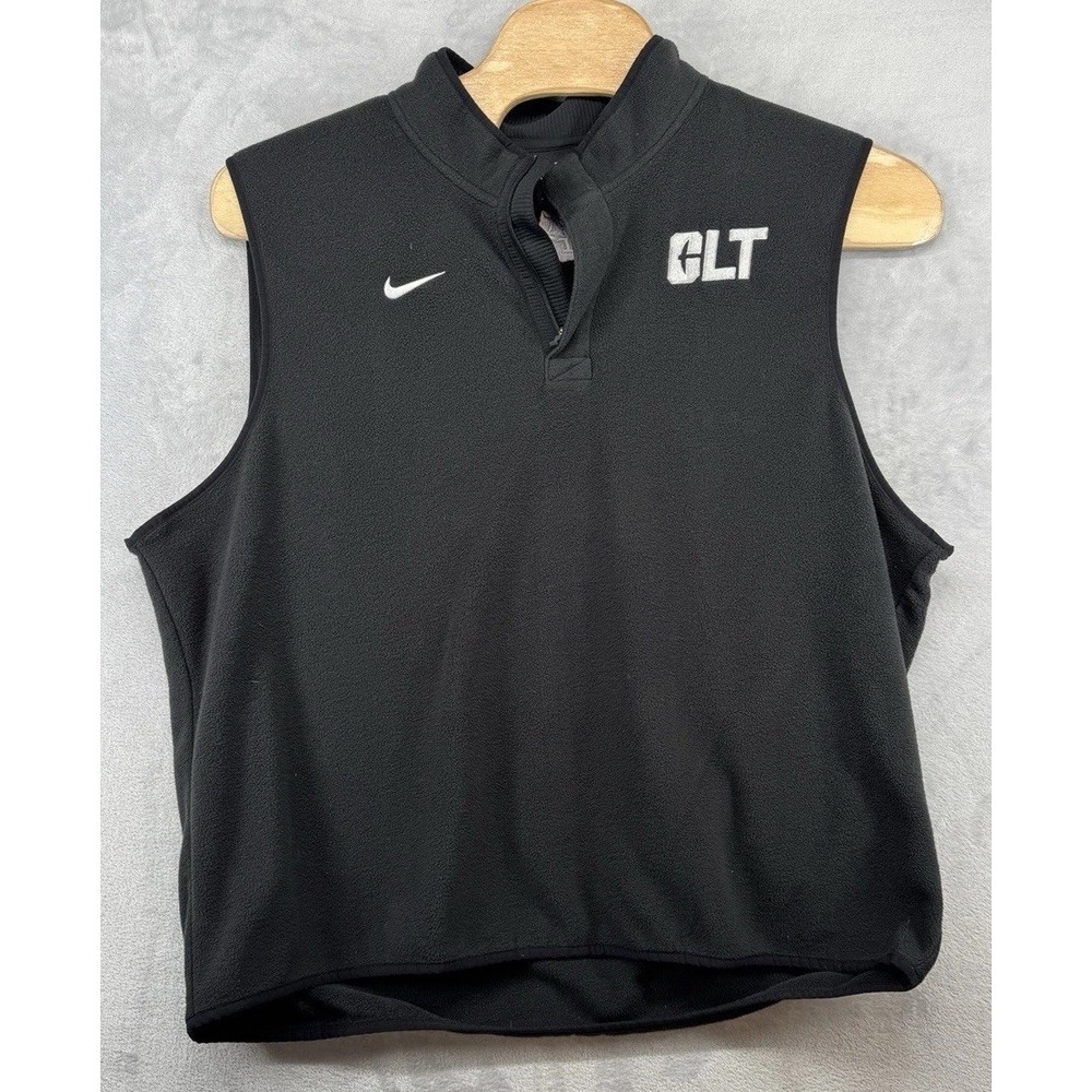 Nike Charlotte 49ers Fleece Vest Sleeveless Black Team Issued Men's Size 2XL - Picture 1 of 4